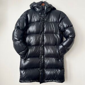 ARITZIA | TNA THE SUPER PUFF™ MID LENGTH HIGH GLOSS BLACK PUFFER JACKET